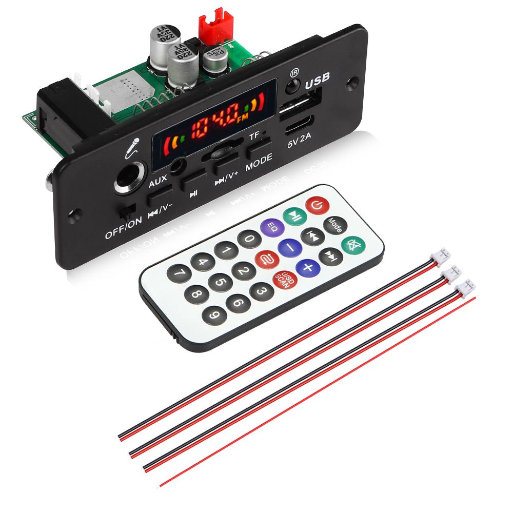 80 Вт усилитель беспроводной Bluetooth 5,0 MP3 WMA декодер плата 12 В автомобильный FM-радио аудио модуль USB TF MP3-плеер с пультом дистанционного управления