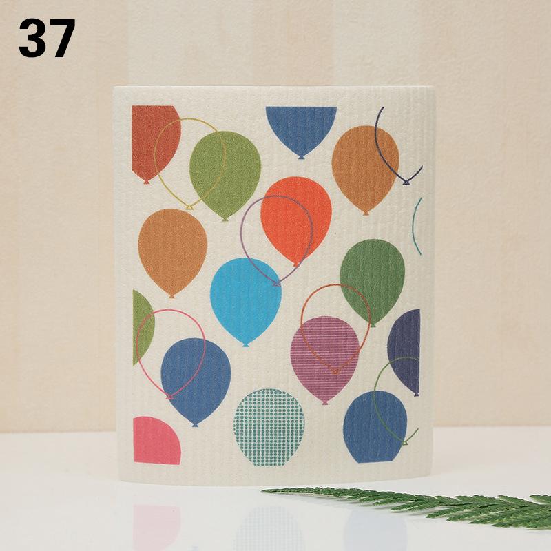 1 шт. многоразовая губка для мытья посуды кухонная напечатанная впитывающая тряпка для мытья посуды целлюлозные салфетки для уборки