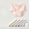 Women's High-Waisted Seamless Abdominal Control Plus-Size Triangle Shorts Full Cotton Crotch Combed Cotton Ideal for Summer