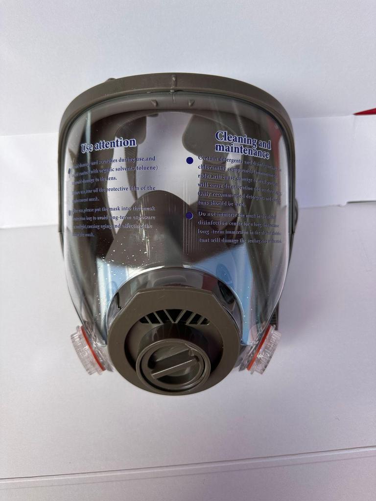 6800 Газомаска с большим лицевым щитком: Защита от токсинов для покраски распылением, химической промышленности, применения пестицидов, Широкий угол обзора, Защита от пыли.