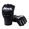 1Pair Leather Cushion Training Gloves Kickboxing Gloves  for Adult Sanda Boxing UFC Training