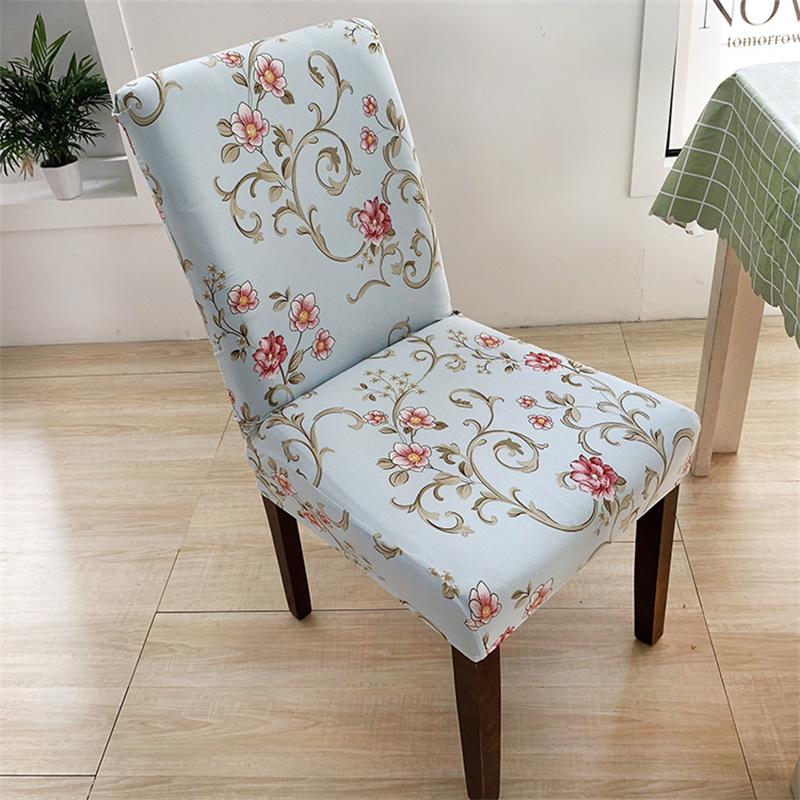 Простой однотонный эластичный чехол на стул из ткани с принтом для дома, офиса, столовой, пылезащитный чехол на сиденье стула, домашний чехол-накидка на стул
