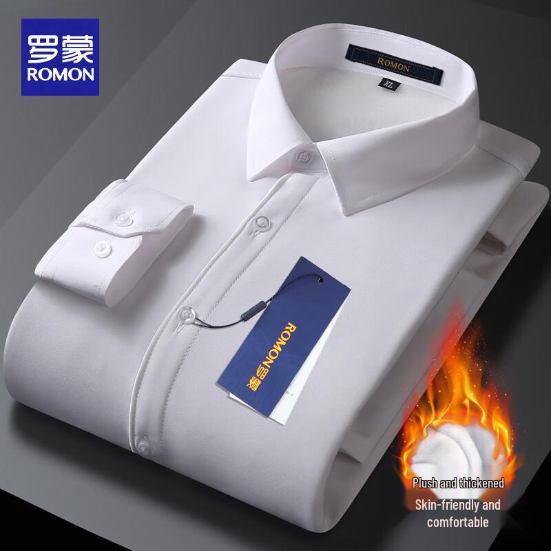 Мужская рубашка Luomeng в стиле business casual с флисовой подкладкой