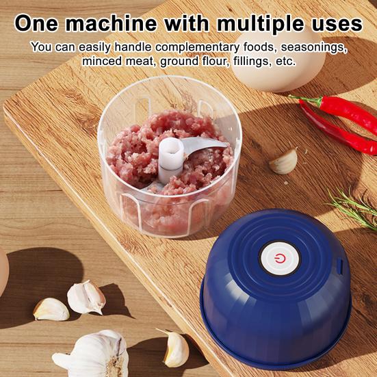 Беспроводная электрическая мельница с острым лезвием, перезаряжаемая, мини-размера, многоцелевая, мощностью 40 Вт, мощная мельница для чеснока и мяса, кухонный инструмент