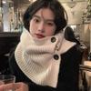 Knitted Knitted Scarf Solid Color Neck Warmer Fashion Cross Scarf  Women