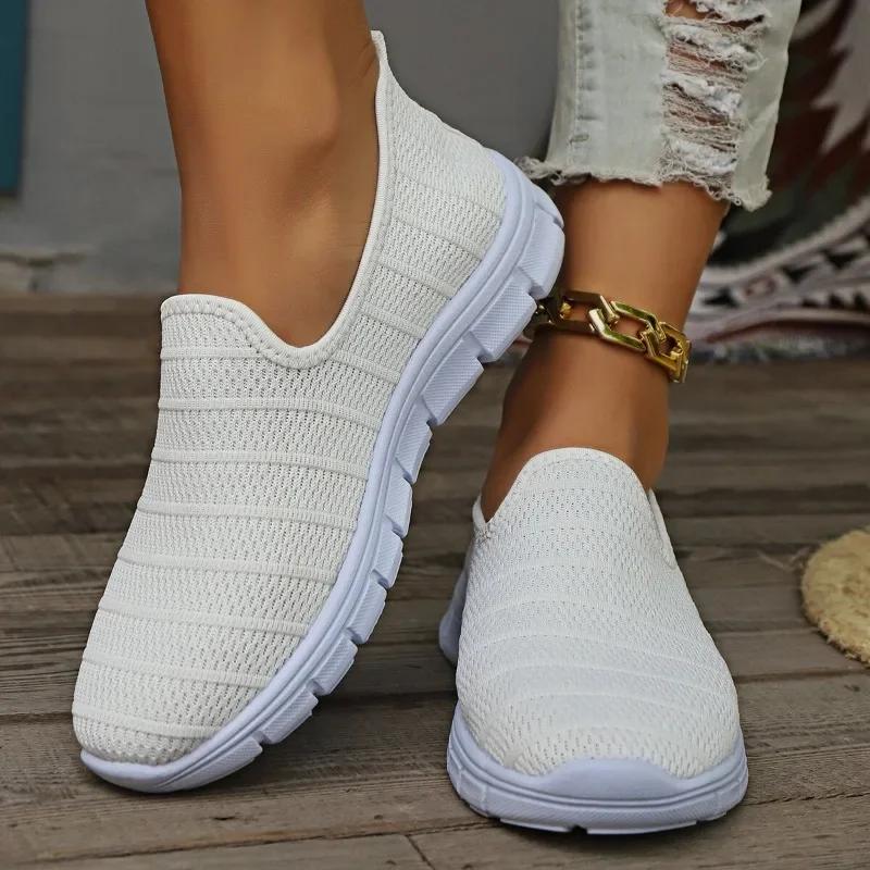 Fashion Women's Spring New Style Fashion Mesh Non-slip Thick Sole Women's Loafers Daily Leisure Outdoor Walking Ladies Sports Shoes