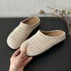 Woven Bag Head Wearing Half Slippers Women's 2025 Summer Beach One-pedal Bag Head Half-drag Flat Slippers