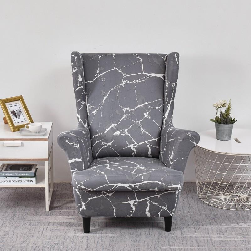 Чехлы для стульев с крыльями, 2 шт./компл., эластичный чехол для дивана, чехол для кресла с принтом, защитный чехол для мебели, мягкий диван с эластичным дном