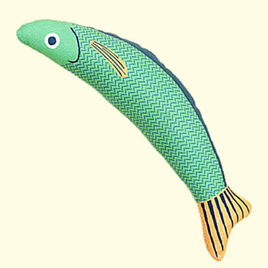 Popular Mint Fish Cat Toy: Scratch-Resistant, Bite-Proof Burlap Teaser for Self-Entertainment and Boredom Relief