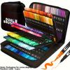 Dual Brush Markers Pens, 72Colors Dual Tip(Fineliner & Brush) Art Markers, Artist Coloring Marker Set for Adult Coloring Books No Bleeding