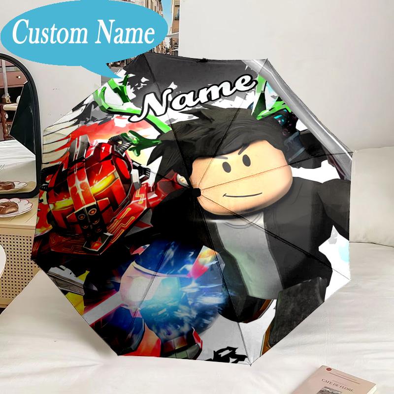 Custom Name Umbrella Ro-blox Adventure: Name's Quest Umbrella 8-Frame for Travel, Camping, Casual Lightweight Portable, Essential for Family Gifts