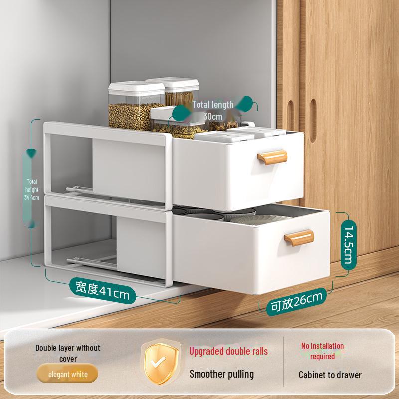 Стойка для шкафа с ящиками: Выдвижная корзина для специй и мисок