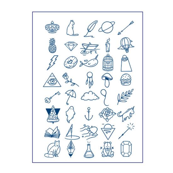 Растительные временные тату-наклейки Мультяшные изображения Временные татуировки Поддельные татуировки на тело, руку, грудь, плечо для полупостоянного боди-арта