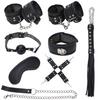 8pcs/set BDSM Bondage Restraint Black and Pink Leather Furry Bondagesexy Furniture Kit Made in China SM Play Toy