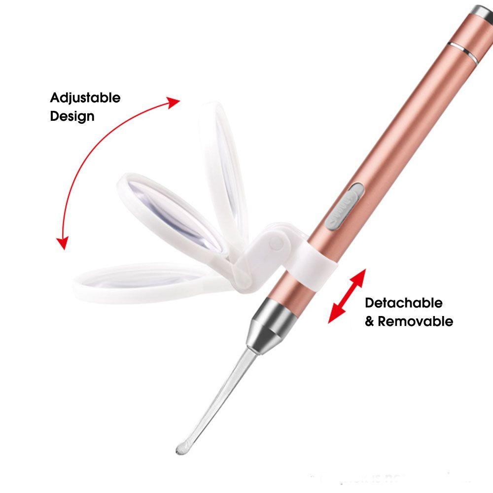 Горячая Распродажа Удалятель ушной серы Фонарик Очиститель ушей Ушной пинцет Лупа Ушной пинцет Инструмент для ухода за ушами Ложка для ушей
