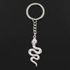 Fashion 30mm Key Ring Metal Key Chain Keychain Jewelry Antique Silver Color Plated Snake Cobra 51x21mm Pendant