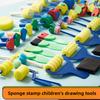 4 Pcs Sets of Mushroom Stick Finger Painting Pigment Sponge Stamp Children's Painting Graffiti Tools Children's Painting Brush