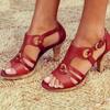 Size 35 -43 Women Summer Sandals Sexy Peep Toe Cuts Outs Shoes High Heels Buckle Strap Female Fashion Dress Woman Sandals Fashion