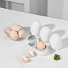 White Egg-Shaped 4-Egg Microwave Steamer Cooker