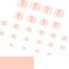 24Pcs Simple White French Artificial Toenails Shiny Rhinestones Toe False Nails Wearable Short Flat Shape Fake Toenails