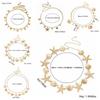 Gold Imitation Pearl Body Chain Multi-pendant Beads Belly Chain Retro Starfish Waist Chain  Bikini