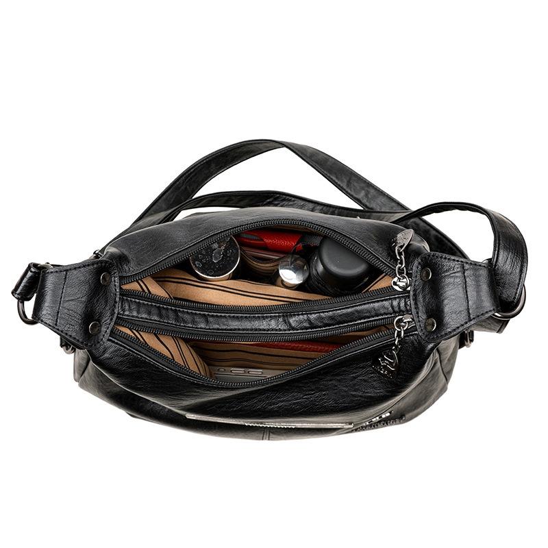 Middle-aged Temperament Women's Bag New Large-capacity Soft Leather High-end Texture Fashionable and Simple Shoulder Messenger Bag