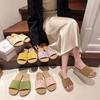 Французские шлепанцы на плоской подошве в стиле Сяосянфэн, женские, летние 2025, новые, повседневные, универсальные, для пляжа, шлепанцы-шлепки