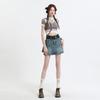 Retro Blue Summer Denim Skirt for Women's Summer New High-waisted Slim Skirt