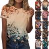 Women's Fashion Casual Printed Round Neck Short Sleeved T-Shirt Top T-Shirt Top Top