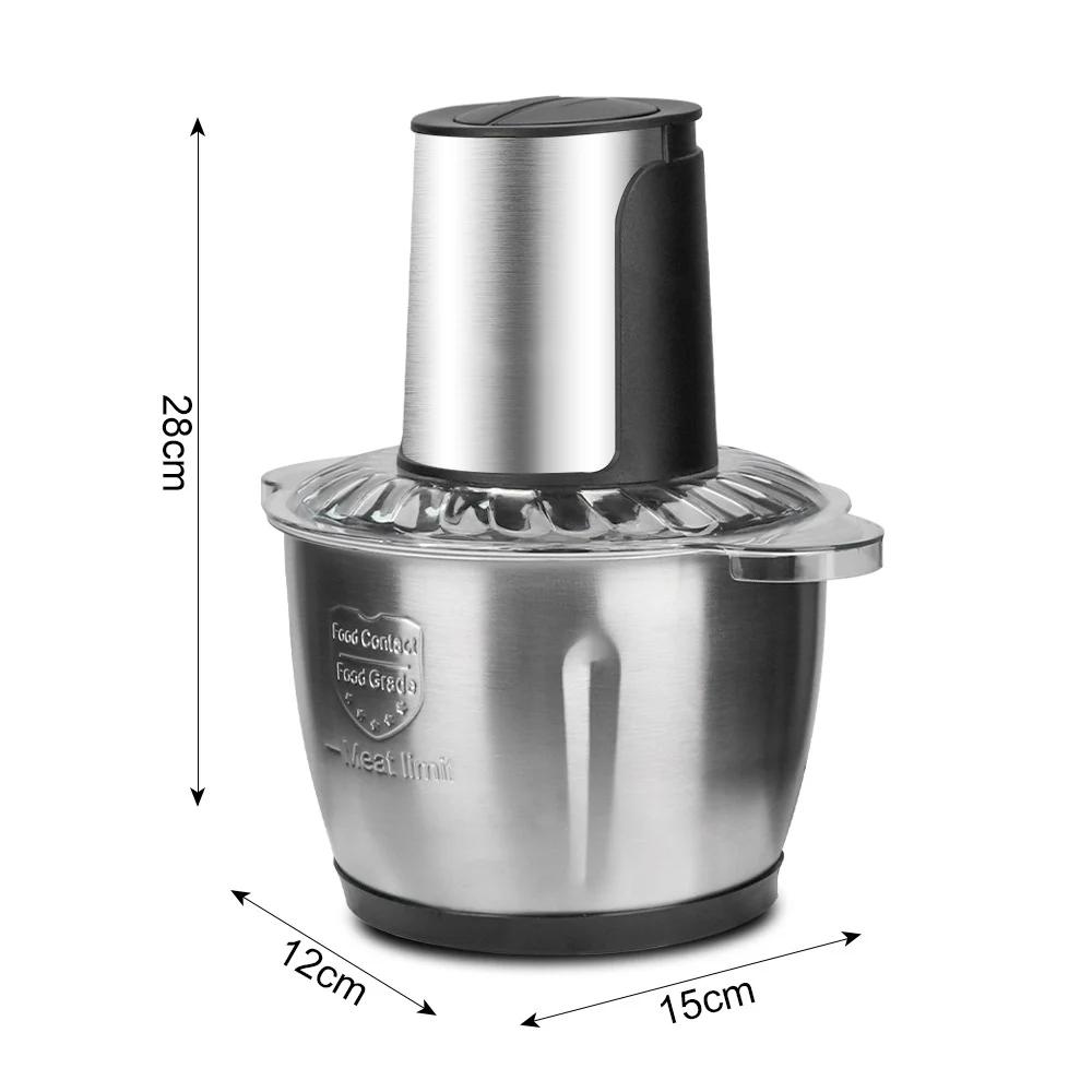 2 Speeds Chopper Meat Grinder Stainless Steel Mincer Food Processor Kitchen Slicer Egg Beater Garlic Vegetable