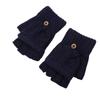 Fingers Free Wool Gloves Women Knitted Flip Fingerless Exposed Finger Gloves Mittens Winter Warm Thickening Female Mitts
