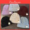 Womens Knitted Cap With English Letter Print For Autumn Winter Warmth Casual Wear