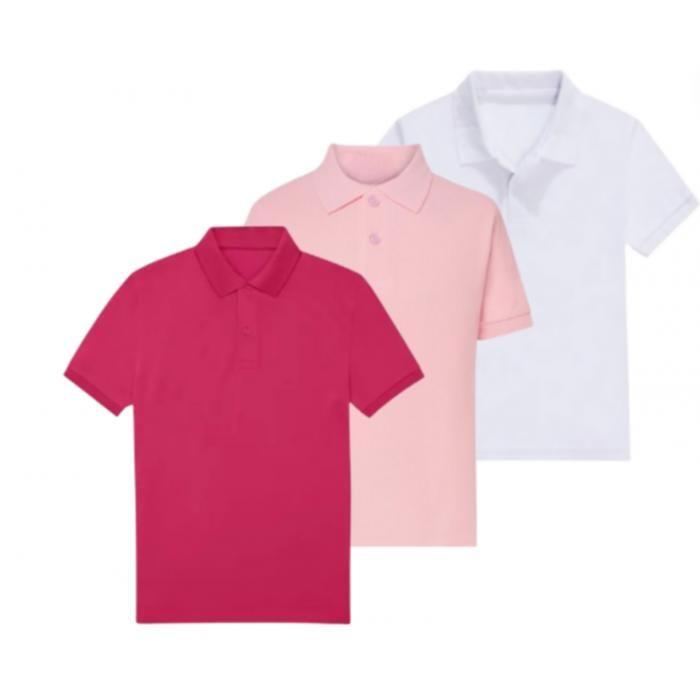 Polo enfant manches courtes fushia - rose - blanc ( lot 3 ) - Fushia