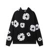 Unisex Oversized Cotton Hoodie Jogger Set With Floral Print Warm Fleece Lined Streetwear Outfit Winter