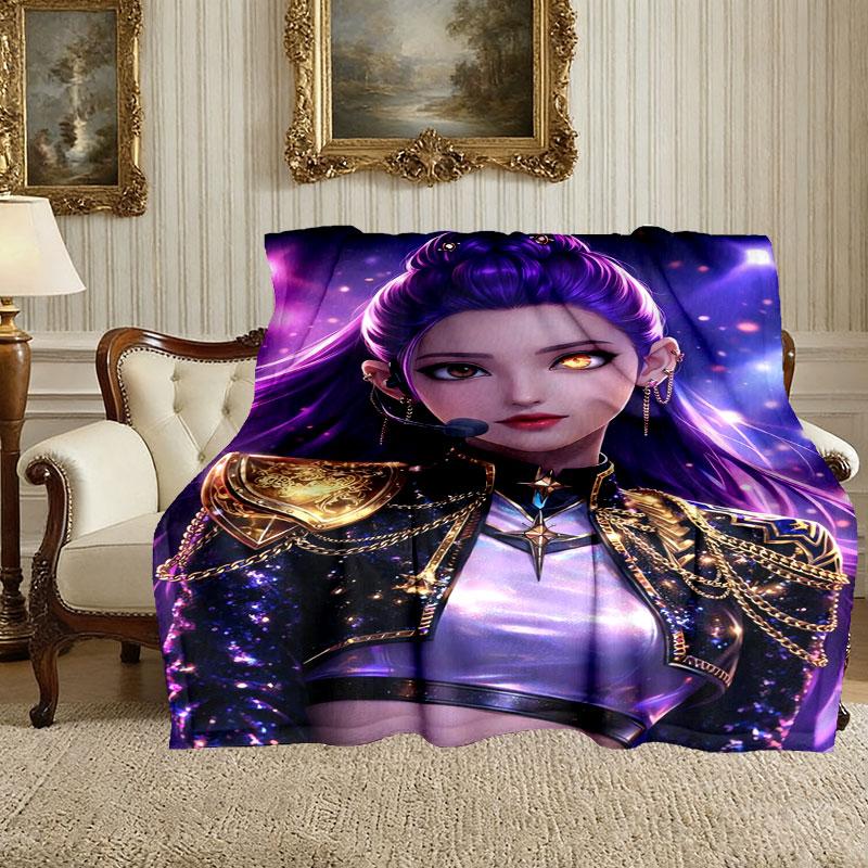 Kpop Demon Hunters Blanket Lightweight Print Throw Blanket For Couch, Bed, Car, A Heartfelt Gift for Your Family and Friends