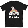 Розовая футболка с принтом 'Death Metal Rainbow Metalhead Cat'