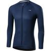 Li Ning Breathable Road Mountain Sports Comfortable Long Sleeve Cycling Jersey Men Jersey Dark-Blue LCTY047-3