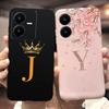 Чехол для Vivo Y22 Чехол для Vivo Y22s V2206 V2207 Милый Чехол с Буквами и Короной Ударопрочный Чехол для Телефона Для Vivo Y22 Y 22 s VivoY22 s Мягкие Fundas
