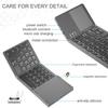 Foldable Bluetooth-Compatible Keyboard with Touchpad Rechargeable Wireless Folding Keyboard Tri-Folding for Android/IOS/Win/HMS
