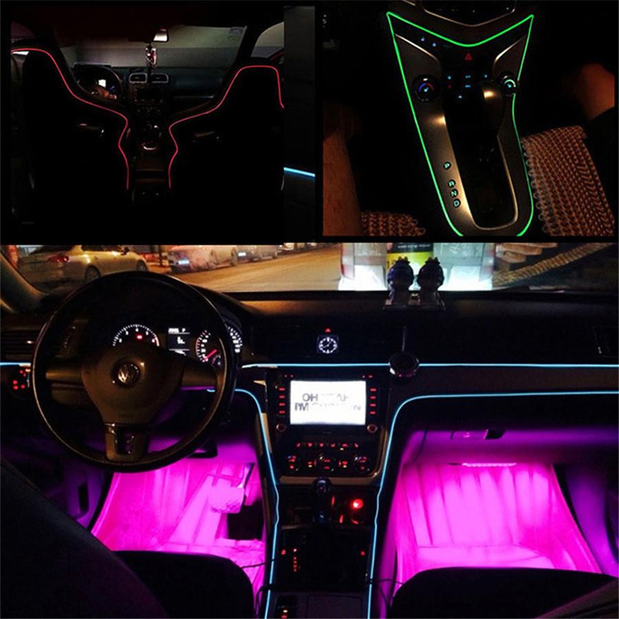 5in1 6M RGB LED Car Interior Decor Neon Strip Light APP Control Atmosphere Light