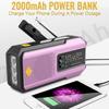 Emergency Hand Crank Radio 2000mAh Power Bank Phone Charger AM/FM/WB NOAA Portable Weather Radio SOS Alarm for Emergency Camping