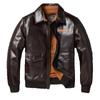 Chinese Size Brown Oil Waxed First Layer Genuine Cowhide A2 Great Escape Genuine Leather Jacket Men Loose Lapel Flight Jackets