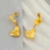 Retro fashion light luxury gold love earrings, earrings, stainless steel jewelry, niche light luxury high-end earrings.