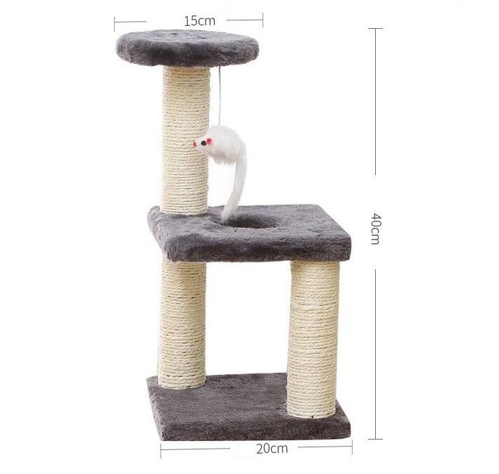 Кошачье дерево для домашних кошек. Современная башня для кошек с когтеточками из сизаля. Кошачья квартира с плюшевой жердочкой. Лестница для лазания и свисающий мяч. Мебель для кошек.