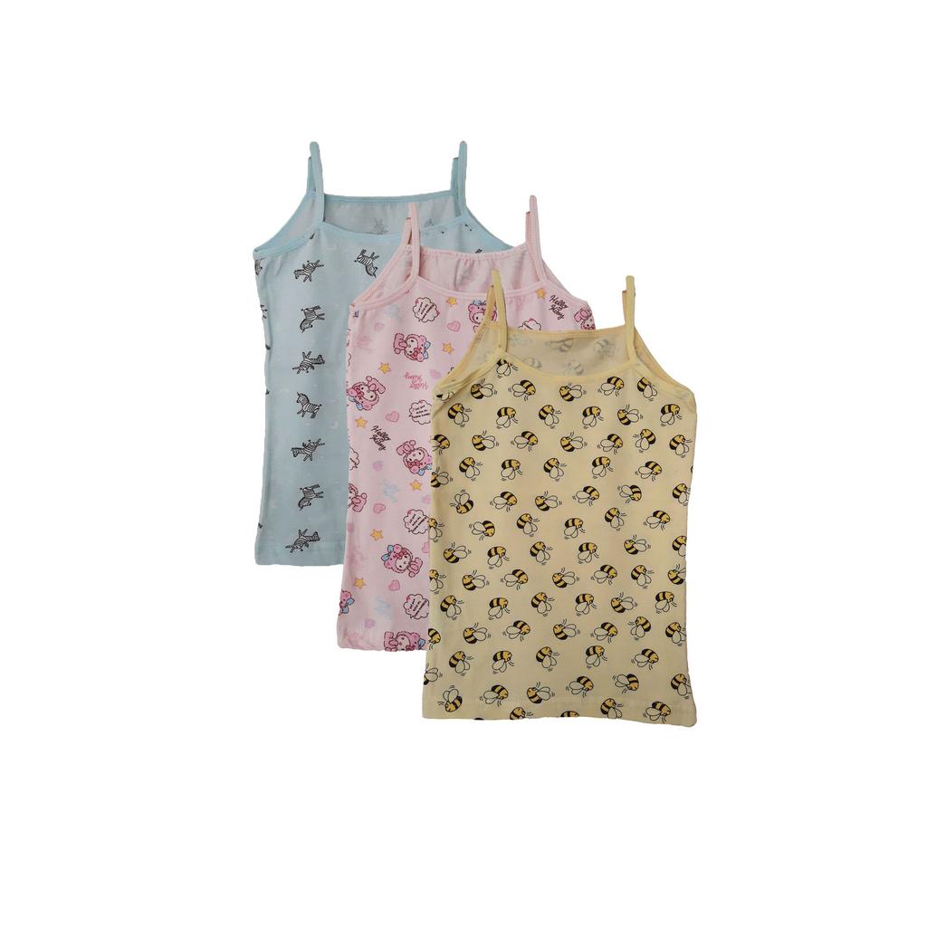 Kota 3 Piece Girl Child Веревочный ремень Узорчатая спортсменка Хлопковая майка