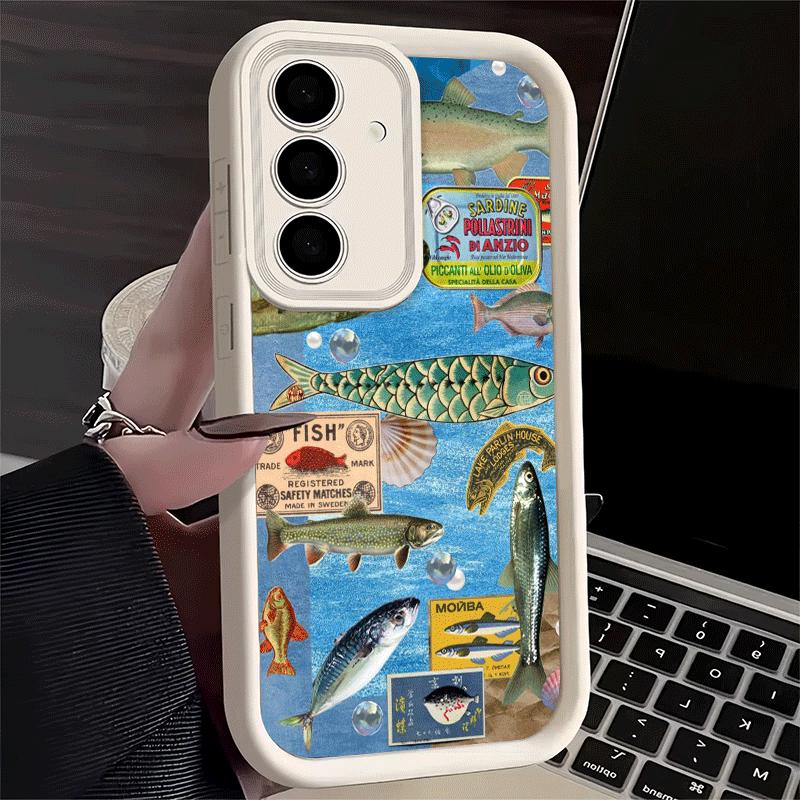 Чехол для телефона Samsung Galaxy S26 S25 Ultra S24 FE Со скидкой Соленая Рыба Чехол S23 Plus S22 + S21 S20 5G Мягкий Силикон Funda