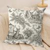 Vintage Toile Animals Cushion Cover Pillow Case Short Plush Square Throw Pillow Covers Pillowcase Sofa Home Decor Gift