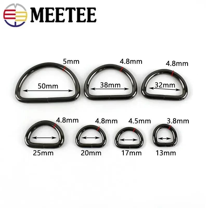 Meetee 10Pcs 13-50mm Metal Buckles Bag Strap O D Ring Buckle Backpack Belt Webbing Dog Collar Loop Clasp DIY Leather Accessories