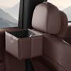 Leather Foldable Car Trash Bin Waterproof Car Backseat Storage Box Vehicle Trash Can  Car Supplies