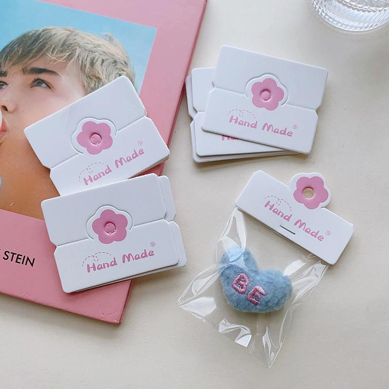 100Pcs/Lot Foldable Packaging Paper Cards Colorful Flowers Cards For Handmade Jewelry Retail Hang Tag Flowers Display Cardboard